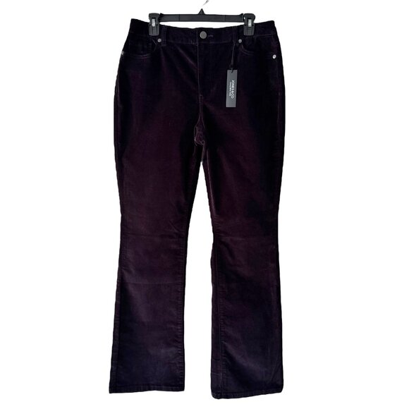 Jones New York Velvet High Waist Skinny Bootcut Pants - Picture 1 of 6